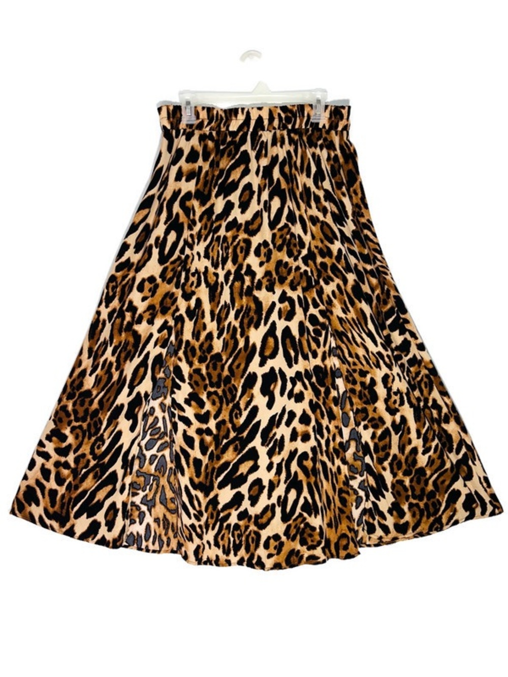 Hayden Leopard Print Maxi Skirt Satin Look Side Slits Size Large